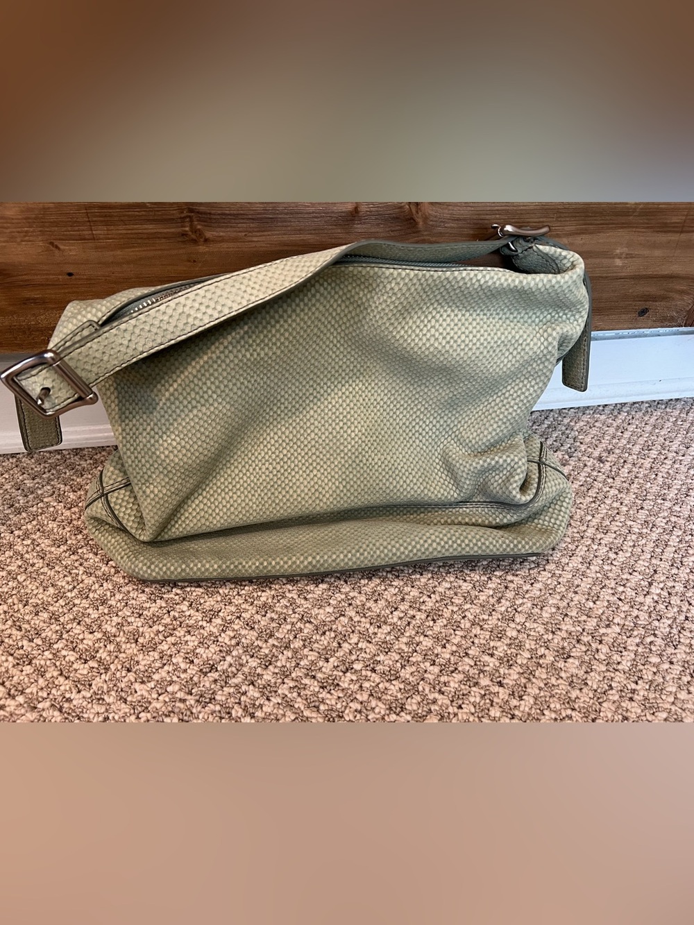 Fossil Light Mint Green Textured Leather Shoulder Bag - Picture 2 of 6